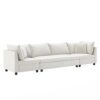 Modern Modular Sectional Oversized 4 Seat Couch Set With 4 Pillows, Minimalist Style Wide Seat Comfy Sofa - Cream - Image 3