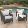 Stylish Outdoor Antibes Armchair Set With Water Resistant Cushions - Gray - Image 2