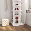 360 Rotating Shoe Cabinet 6 Layers - White - Image 5