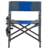 Padded Folding Outdoor Chair With Storage Pockets, Lightweight Oversized Directors Chair For Indoor, Outdoor Camping, Picnics And Fishing - Blue / Gray - Image 17