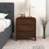 Lionel - Mid-Century Modern Nightstand 3 Drawer Bed Side Table - Brown - Image 6