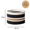 Gregory - Cotton Round Laundry And Storage Basket Medium - Brown / White / Gray - Image 3