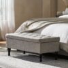 Dean - Fabric Storage Wide Tufted Rectangle Ottoman - Gray - Image 5