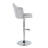 Ahoy - Contemporary Adjustable Barstool With Swivel With Rounded T Footrest (Set of 2) - Chrome / Light Gray - Image 3