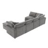 Modern Modular Cloud Sofa Bed, 6 Seat Chenille Sectional Couch Set With Ottoman, Free Combination, Convertible U Shaped Sleeper Sofa - Gray - Image 7