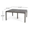 Outdoor Modern Aluminum Dining Table With Woven Accents - Gloss Black - Image 3