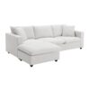Modern Sectional Sofa With Throw Pillows, Cloud L Shaped Couch Set With Wide 4 Seat Comfy Couch Set With Movable Ottoman - White - Image 3