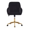 Adjustable Office Chair, Ergonomic Swivel Chair Velvet, Comfortable For Long Sitting - Black - Image 8