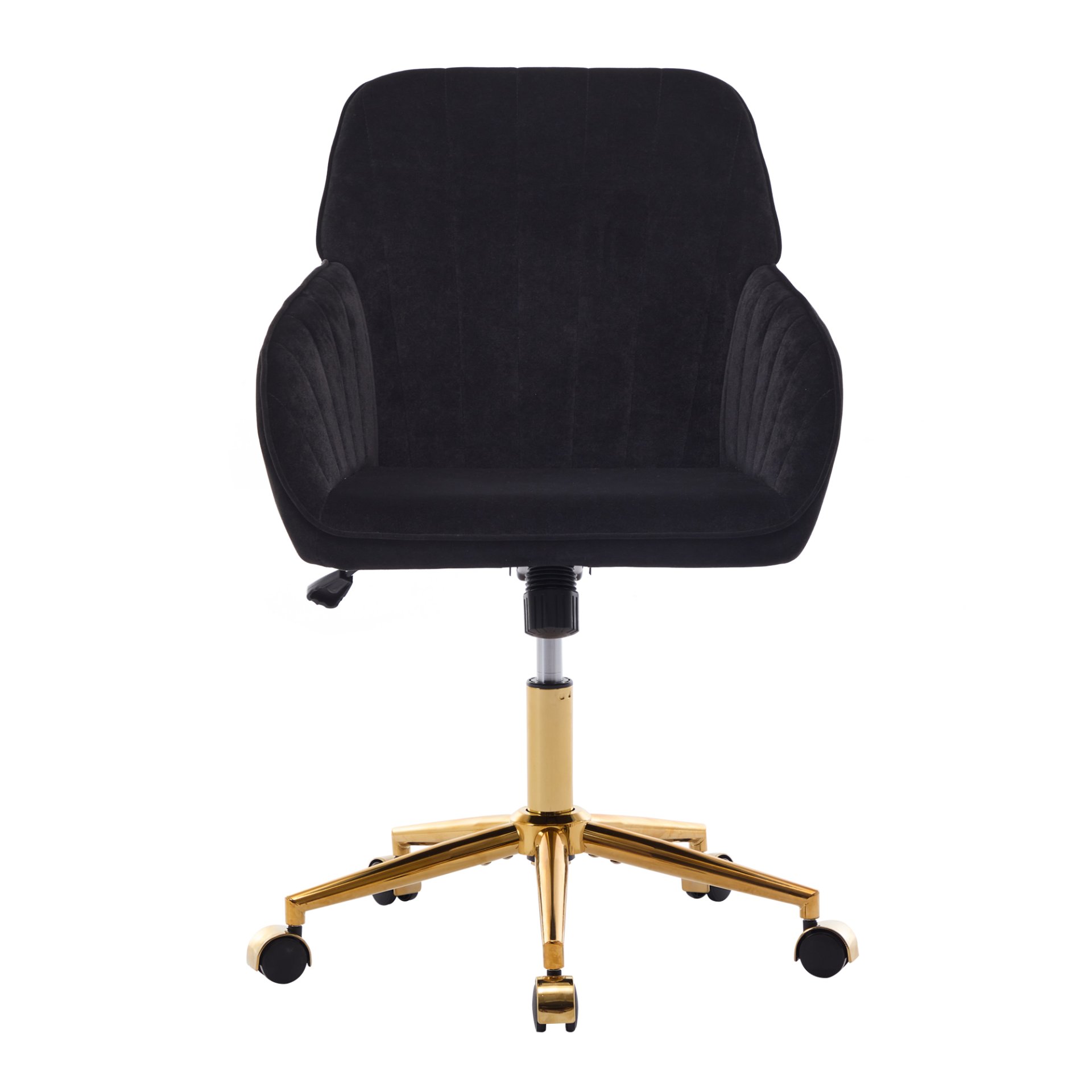 Adjustable Office Chair, Ergonomic Swivel Chair Velvet, Comfortable For Long Sitting - Black - Image 8
