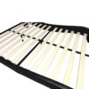 King Size Upholstered Platform Bed Frame With LED Lighting, Bluetooth Connection To Play Music Control, Backrest Vibration Massage, Curve Design, Wood Slat Support, Exhibited Speakers - Black - Image 9