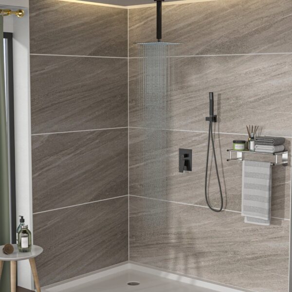 Dual Shower Head 16" Ceiling Mount Square Shower System With Rough In Valve - Oil-Rubbed Bronze