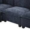 U - Shaped Sectional Sofa Modular Sofa Couch With A Movable Ottoman, A Coffee Table With Hidden Charging Devices For Living Room - Blue - Image 23