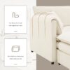 Modular Sectional With Deep And Wide Seat, L Shaped Cloud Couch Set With Double Cushions 4 Seat Sofa With Movable Ottoman Oversized - Cream - Image 9