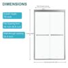 Modern Semi Frameless Bypass Sliding Shower Enclosure - Brushed Nickel - Image 3