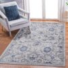 Marfi - 5' X 7' Oriental Area Rug - Blue / Silver - Image 2
