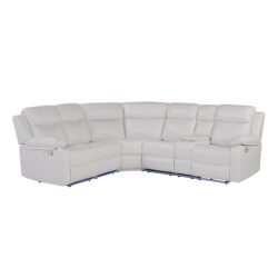 Right Arm Facing Sectional Sofa With Recline And Storage - White