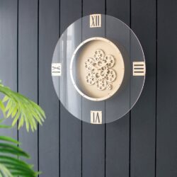 Round Moving Gear Roman Numeral Clock - Multicolor