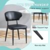 Minimalist Ergonomic Dining Chair With Curved Backrest In, (Set of 4) - Black - Image 6