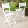 Outdoor Folding Dining Chair (Set of 2) - White - Image 2