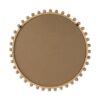 Wood Round Mirror With Beaded Frame, Circle Wall Mirror For Living Room Bedroom Entryway - Brown - Image 11
