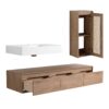 Imitative Wall Mounted Bathroom Vanity With Resin Sink And Side Cabinet, Soft Close Drawers - Imitative Oak - Image 15