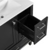 Bathroom Vanity, Modern Bathroom Cabinet With Sink Combo Set, Bathroom Storage Cabinet With A Soft Closing Door And 3 Drawers, Solid Wood Frame - Black - Image 13