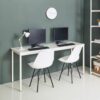 Harry - Contemporary Wood And Metal Computer Desk With Water And Heat Resistance - Ivory - Image 2