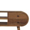Circular Media Unit With 2 Open Slots - Oak - Image 7