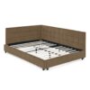 Mid Century Full Size Upholstered Bed Frame With Tufted Backrest And Armrests - Brown - Image 12