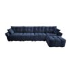 Modular 4 Seater Sofa With Ottoman, Configurable Frame, Premium - Blue - Image 18