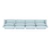 Four Seater Chenille Sofa With Lumbar Pillow Ergonomic Design Frame - Sky Blue - Image 24