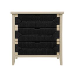 3 Drawer Buffet Sideboard With Adjustable Shelves, Storage Cabinet With Natural Seaweed Decor Doors For Living Room Kitchen Entryway - Natural
