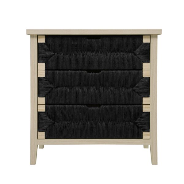 3 Drawer Buffet Sideboard With Adjustable Shelves, Storage Cabinet With Natural Seaweed Decor Doors For Living Room Kitchen Entryway - Natural