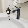 Contemporary Single Handle Lavatory Basin Sink Faucet Brass - Matte Black - Image 3