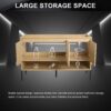 Minimalist 48" Freestanding Bathroom Vanity With 3 Soft Close Cabinet Doors - Oak - Image 4