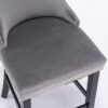 Contemporary Velvet Upholstered Wing-Back Barstools With Button Tufted Decoration And Wooden Legs, And Chrome Nailhead Trim, Leisure Style Bar Chairs, Bar Stools (Set of 2) - Gray - Image 8