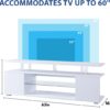 TV Stand LED Gaming Entertainment Center Media Storage Console Table With Large Side Cabinet For Living Room - White - Image 3