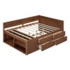 Full Size Daybed With Drawers And Shelves - Walnut - Image 3