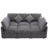 Sectional Sofa Modular Sofa U - Shaped Sofa Couch Sofa Bed L - Shaped Sofa With A Movable Ottoman And Two USB Ports For Living Room - Gray - Image 10