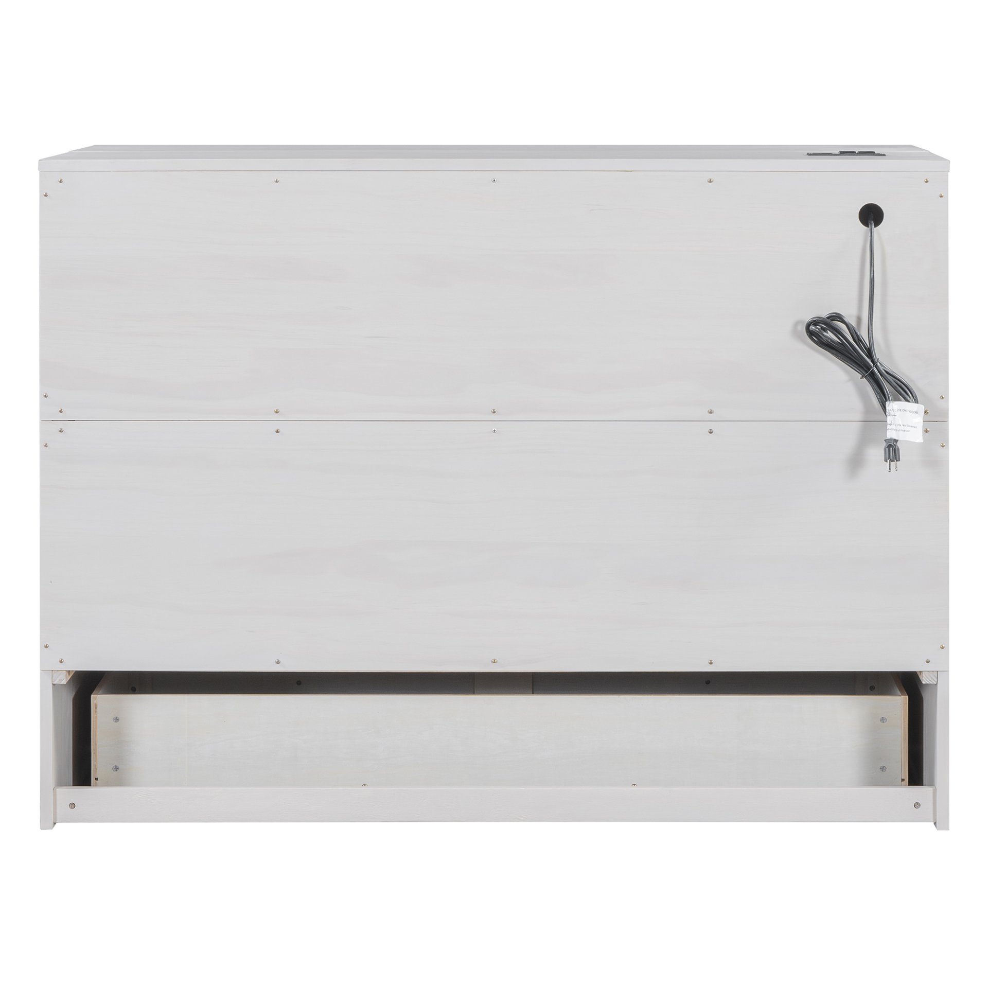 Full Size Murphy Bed With Large Drawers, Space Saving Design - White - Image 8