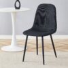 Luxury Simple Chair (Set of 4) Linen Cotton High Resilience Dining Chair With Metal Leg - Black - Image 9