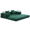 Floor Couch, Compression Sofa, Convertible Floor Sofa Bed With Pillow Back Support Armrest - Dark Green - Image 16