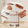 Hardshell Luggage Sets 3 Piece Carry - On Suitcase Double Spinner Wheels With Tsa Lock - White - Image 5