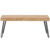 Modern Coffee Table Tea Table, Thicken Cocktail Table With With Chevron Pattern & Metal Hairpin Legs For Living Room - Natural - Image 10