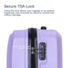 3 Piece Luggage Sets Lightweight Suitcase With Two Hooks, Spinner Wheels, Tsa Lock, (20/24/28) - Light Purple - Image 13