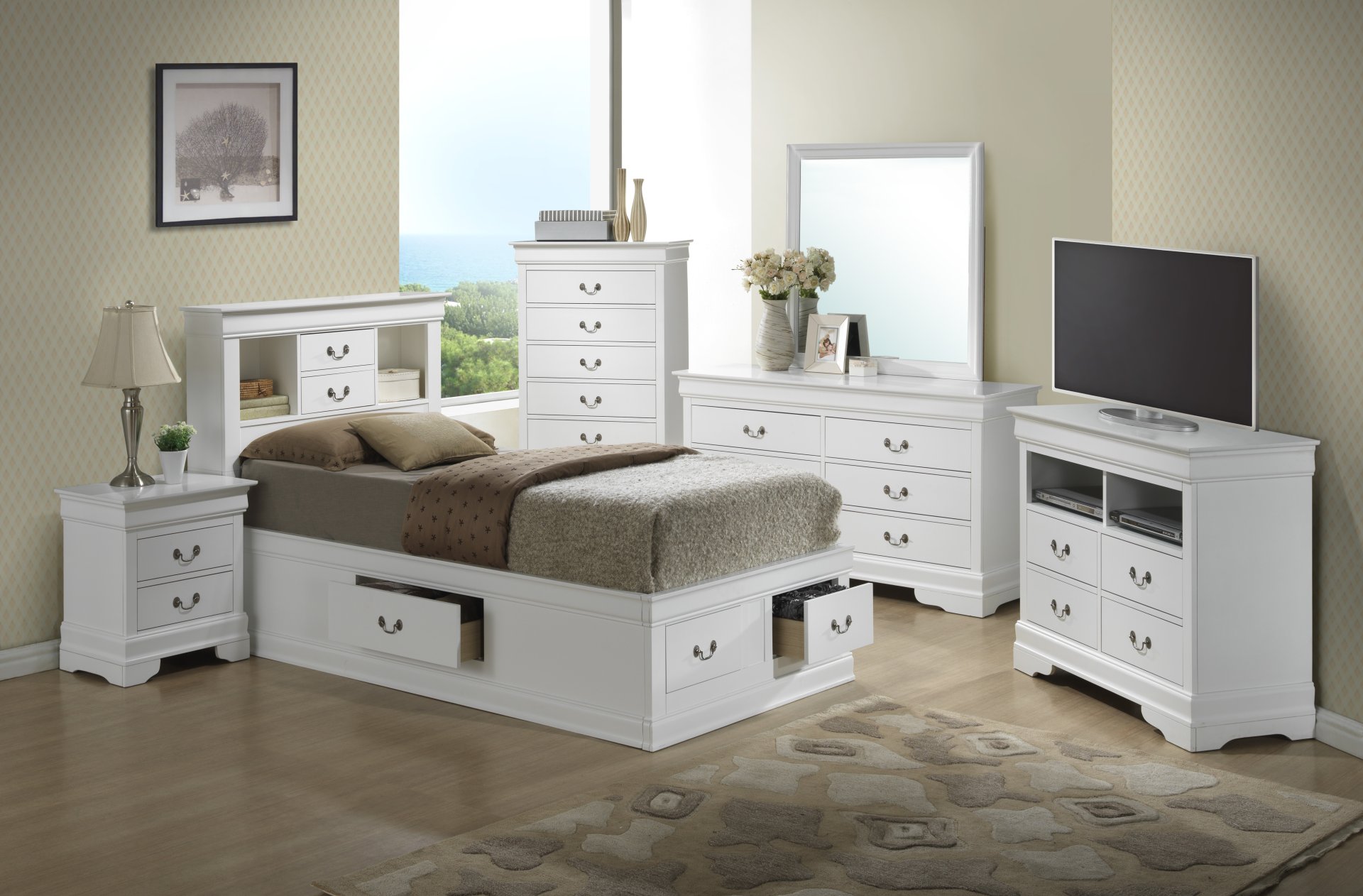 Louis Phillipe - Twin Storage Bed - White - Image 5