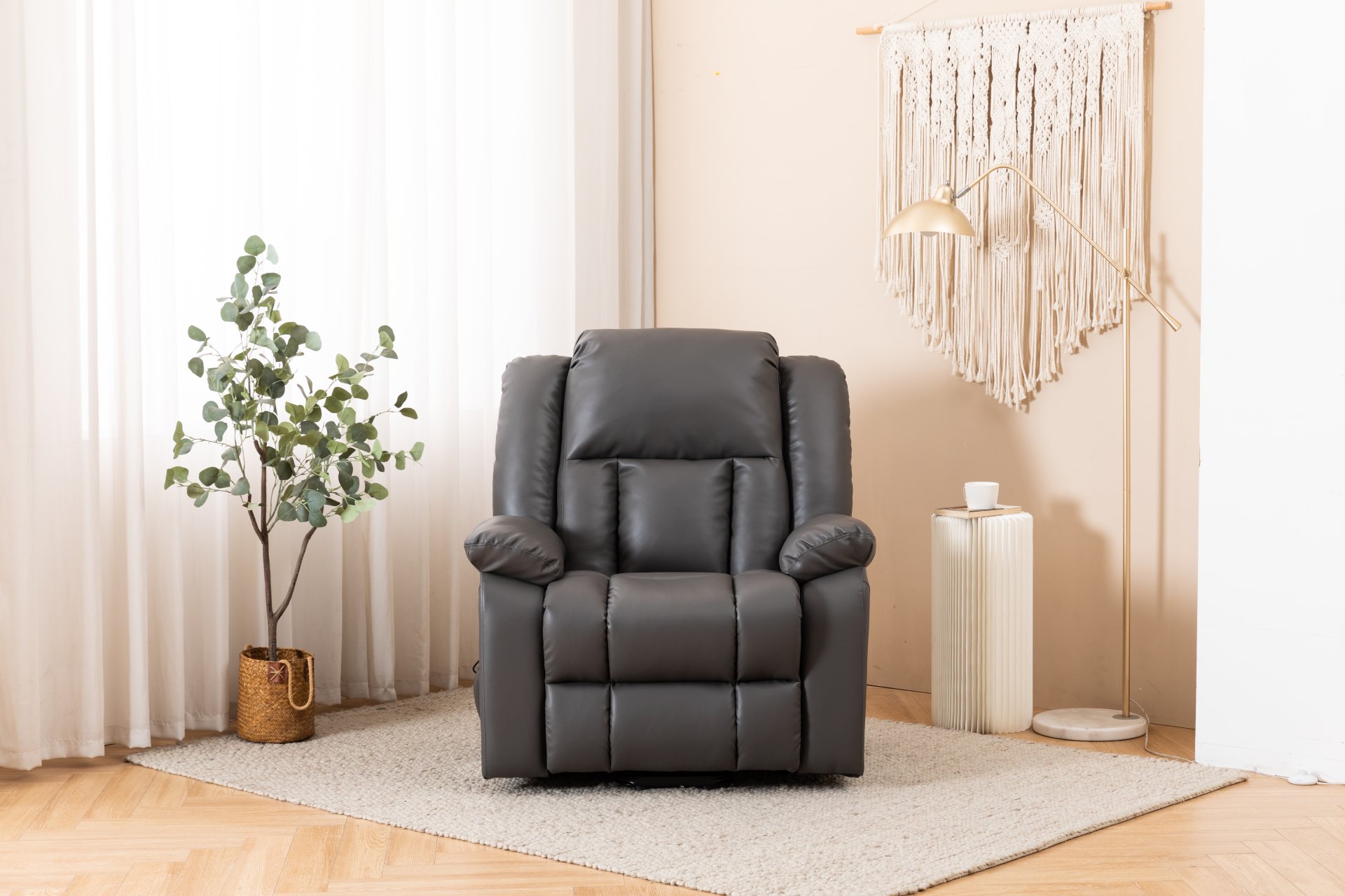 Electric Power Massage Recliner Chair - Dark Gray - Image 17