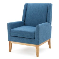 Mid Century Modern Accent Chair With Cushion Seat - Blue