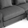 Sectional With Bluetooth Speakers L Shaped Couch With Console USB Charger, Cup Holders Storage Ottoman Deep And Wide Seat Cloud Sofa - Dark Gray - Image 11