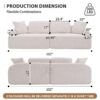 Compression Sofa: 4 Seater Combined Sofa, Crochet Yarn Fabric, Full Sponge Compression Sofa, Combined Sofa With 4 Pillows For Home Living / Home Furniture / Apartment - Beige - Image 9